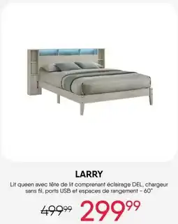 Meubles RD Larry Lit queen avec tête de lit comprenant éclairage DEL offer
