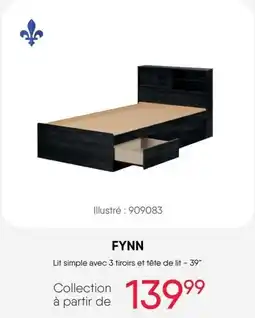 Meubles RD Fynn Lit simple avec 3 tiroirs et tête de lit - 39" offer