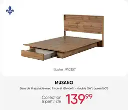 Meubles RD Musano Base de lit ajustable avec 1 tiroir et tête de lit offer