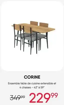 Meubles RD Corine Ensemble table de cuisine extensible et 4 chaises offer