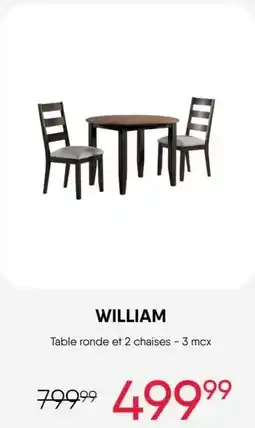 Meubles RD William Table ronde et 2 chaises offer