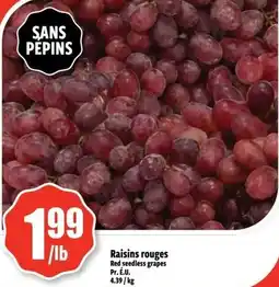 Bonanza Raisins rouges Red seedless grapes Pr.É.U. offer