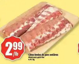 Bonanza Côtes-levées de porc entières Whole pork spare-ribs offer