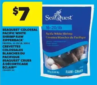 Real Canadian Superstore Seaquest colossal pacific white shrimp raw zipperback offer