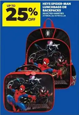 Dominion Heys Spider-Man Lunch Bags or Backpacks offer