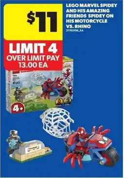 Dominion LEGO Marvel Spidey and His Amazing Friends: Spidey on His Motorcycle vs. Rhino offer