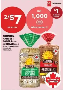 Real Canadian Superstore Country harvest bagels or bread offer