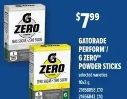 Dominion Gatorade perform/ g zero powder sticks offer