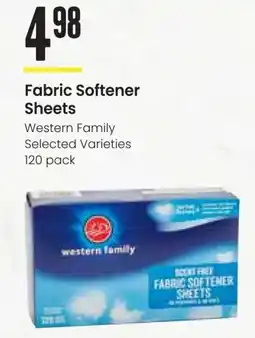 Freson Bros Fabric Softener Sheets Western Family offer