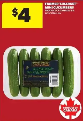 Real Canadian Superstore Farmer's market mini cucumbers offer