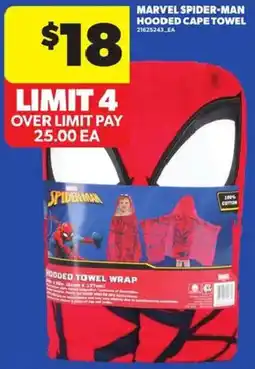 Atlantic Superstore Marvel spider-man hooded cape towel offer