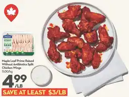 Garden Foods Maple leaf prime raised without antibiotics split chicken wings offer