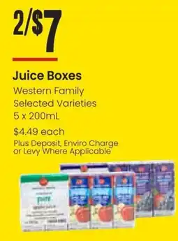 Freson Bros Juice Boxes Western Family offer