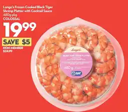 Garden Foods Longo's frozen cooked black tiger shrimp platter with cocktail sauce offer