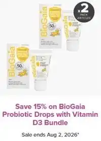 Well BioGaia Probiotic Drops with Vitamin D3 Bundle offer