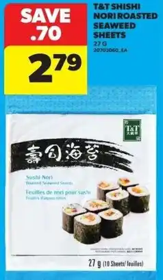 Real Canadian Superstore T&t shishi nori roasted seaweed sheets offer