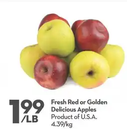 Garden Foods Fresh red or golden delicious apples offer