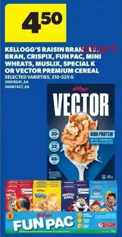 Real Canadian Superstore Kellogg's raisin bran au. bran, crispix, fun pac, mini wheats, muslix, special k or vector premium cereal offer
