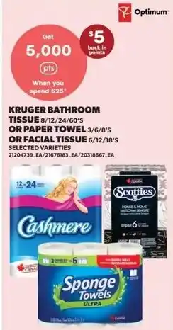 Real Canadian Superstore Kruger bathroom tissue or paper towel or facial tissue offer