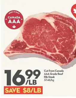 Longo's Cut from canada aaa grade beef rib steak offer