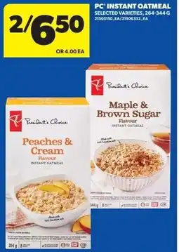 Real Canadian Superstore Pc instant oatmeal offer