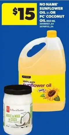 Real Canadian Superstore No name sunflower oil or pc coconut oil offer