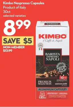 Longo's Kimbo Nespresso Capsules offer