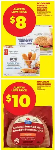 Real Canadian Superstore Pc chicken nuggets, strips or burgers offer