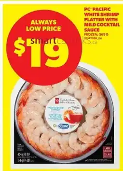 Real Canadian Superstore Pc' pacific white shrimp platter with mild cocktail offer