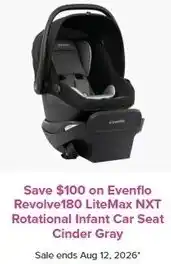 Well Evenflo Revolve180 Lite Max NXT Rotational Infant Car Seat Cinder Gray offer