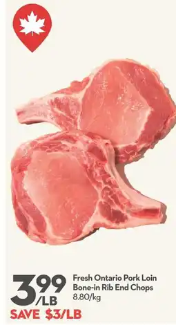 Longo's Fresh Ontario Pork Loin Bone-in Rib End Chops offer