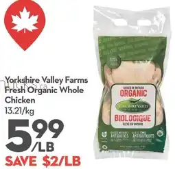 Longo's Yorkshire valley farms fresh organic whole chicken offer