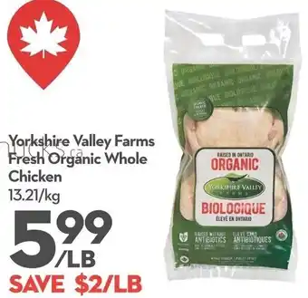 Longo's Yorkshire valley farms fresh organic whole chicken offer