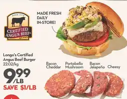 Longo's Longo's Certified Angus Beef Burger offer