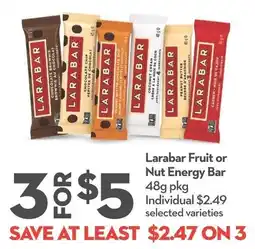 Longo's Larabar Fruit or Nut Energy Bar offer