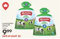 Longo's Lactantia PūrFiltre Organic Milk offer