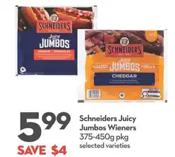 Longo's Schneiders Juicy Jumbos Wieners offer