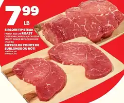 Loblaws Sirloin tip steak or roast offer