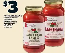 Loblaws Pc pasta sauce offer