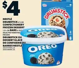Loblaws Nestlé drumstick or confectionery frozen dessert or bars offer