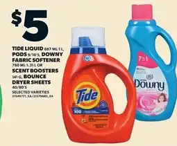 Loblaws Tide liquid, pods, downy fabric softener or scent boosters bounce dryer sheets offer