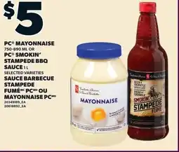 Loblaws Pc mayonnaise, pc smokin' stampede bbq offer
