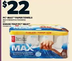 Loblaws Pc max paper towels offer