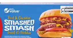 Giant Tiger Giant Value frozen beef maple bourbon flavour or beef & cheddar burgers offer