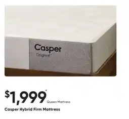 Sleep Country Casper Hybrid Firm Mattress offer