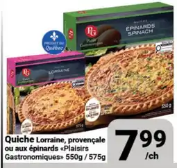 Pasquier Quiche Lorraine, provençale ou aux épinards Plaisirs Gastronomiques offer