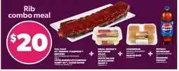 Loblaws Full rack pc smokin' stampede bbq ribs, small reeser's macaroni salad, cornbread, pepsi offer