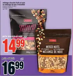 Super C mélange chocolat fruits et noix ou mélange de noix Irrésistible | Irrésistible mixed nuts offer