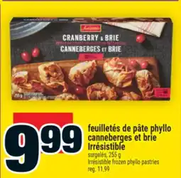 Super C feuilletés de pâte phyllo canneberges et brie Irrésistible | Irrésistible frozen phyllo pastries offer