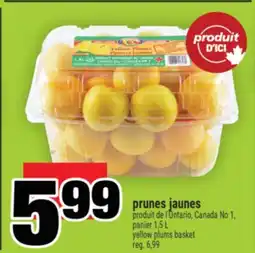 Super C prunes jaunes | yellow plums basket offer